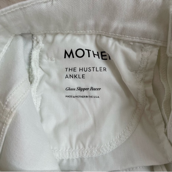 Mother The Hustler White Tuxedo Stripe Glass Slipper Ankle Jeans - Picture 4 of 11